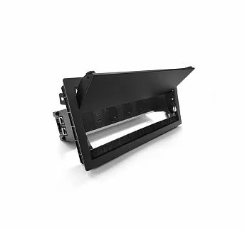 ВЕРСАФЛЭП ДУАЛ/VERSAFLAPDUAL 3p+1Usb(AC)+2RJ ЧЕРНЫЙ