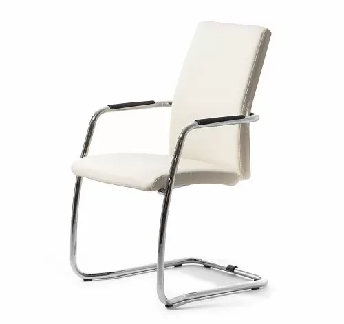 ВЕЛ_СИТ/WELL_SEAT Кресло, полозья,кожа БЕЖЕВЫЙ/ХРОМ